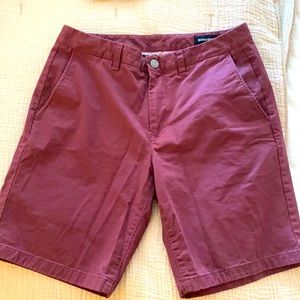 Bonobos 32 waist Washed Chino Shorts - Burgundy